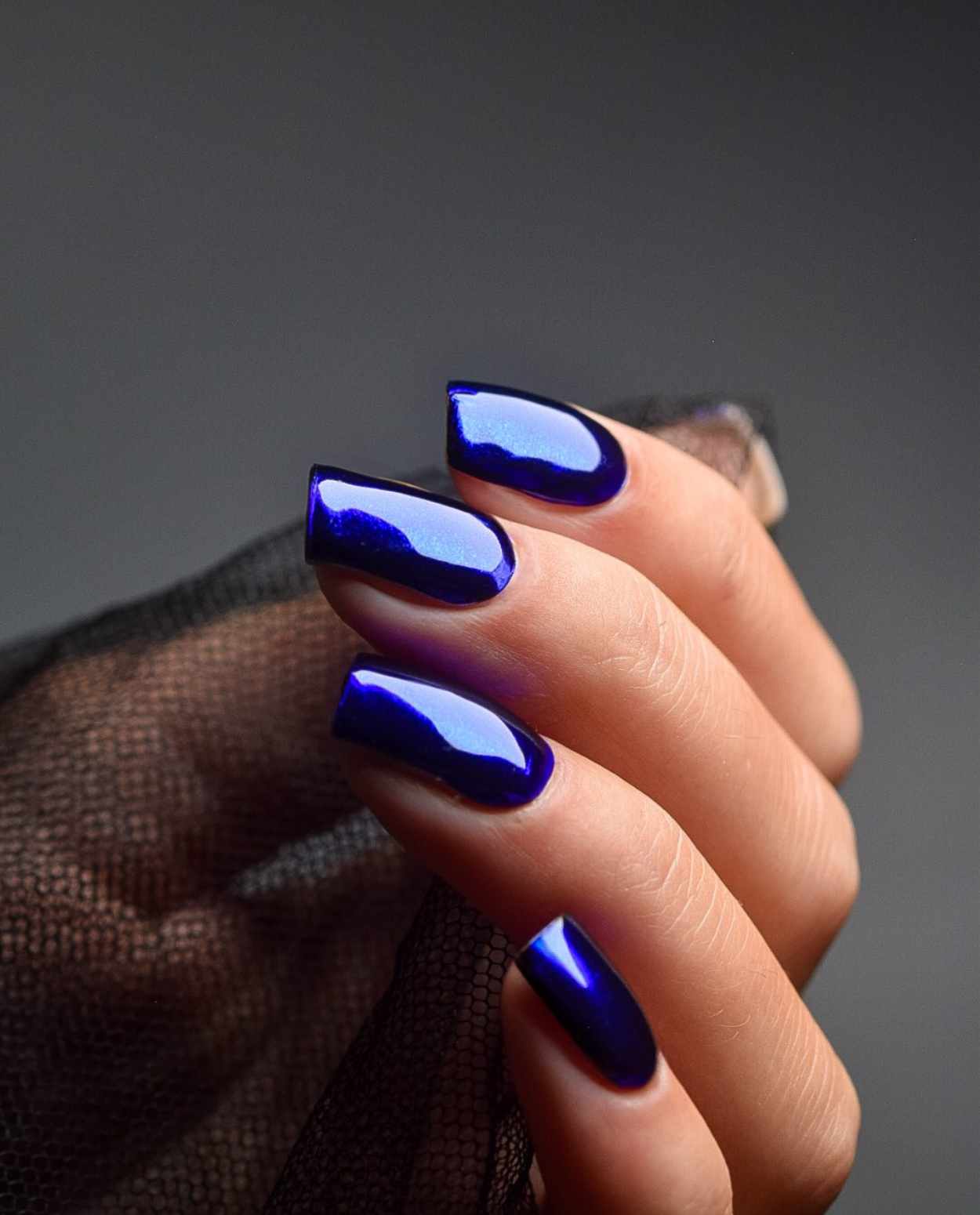 UV Gel Wraps Electric Blue  – blaue Chrome Nailwraps mit Glanz