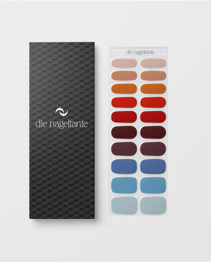 UV Gel Wraps Rostregen – herbstliche Nailwraps mit Glanz - Verpackung und Übersicht der Nail Wraps