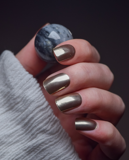 UV Gel Wrap Design Liquid Pearl mit metallischem Chrome-Finish