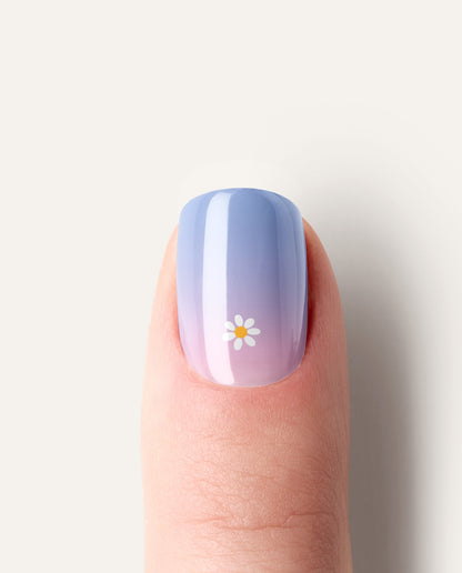 Verspielte uv nailwraps mit Pastell Ombre und floralem Design