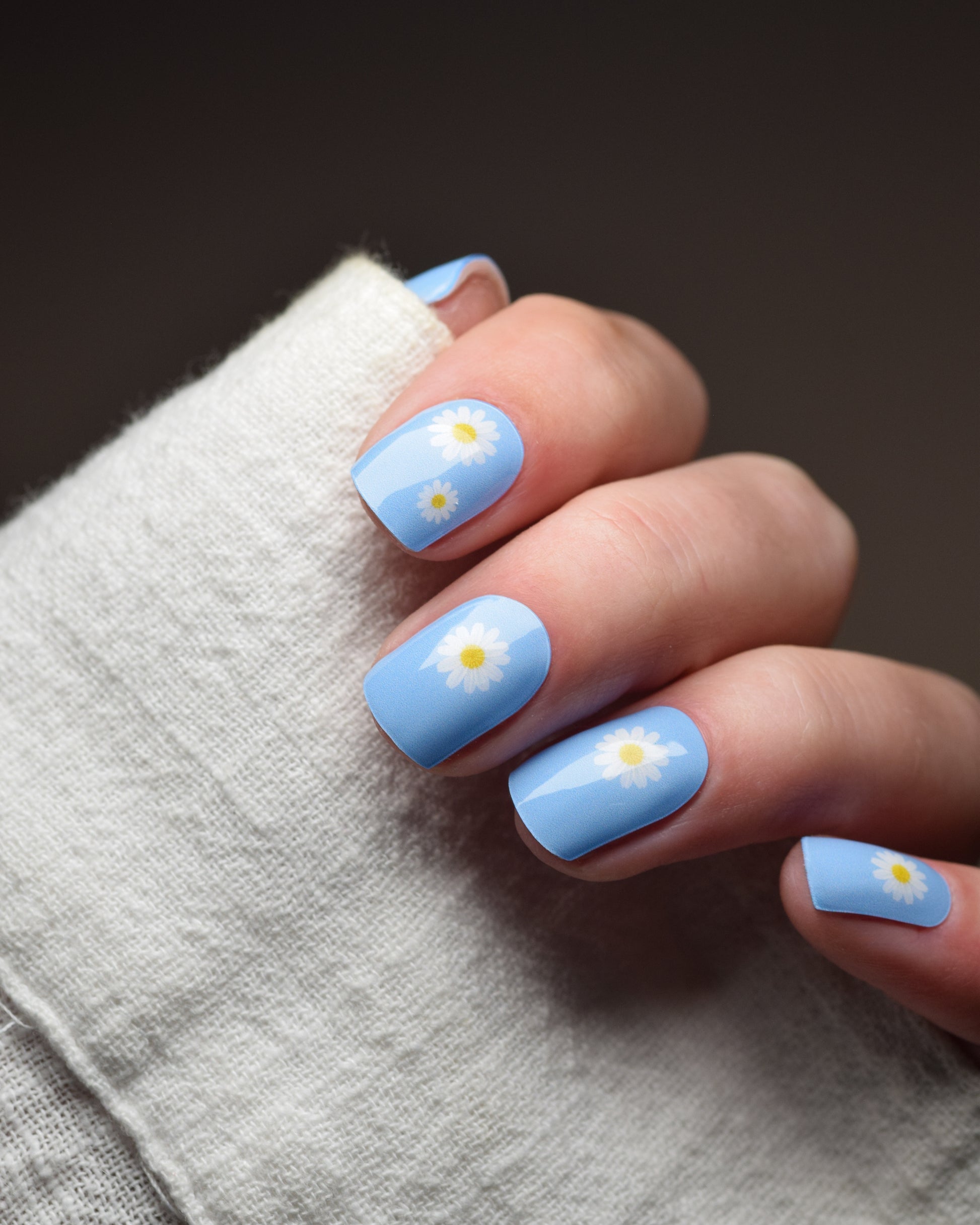 UV Gel Wraps Sunny Days in Blau mit Details