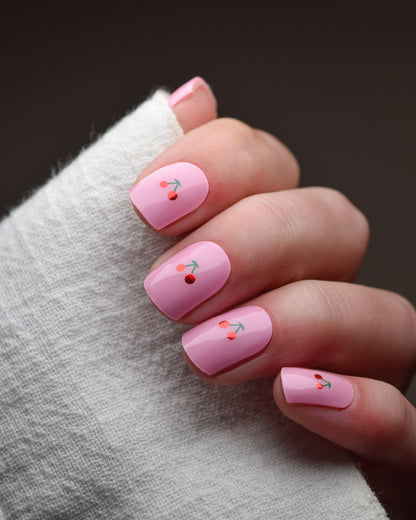 UV Gel Wraps Pick me mit metallischen Kirschen
