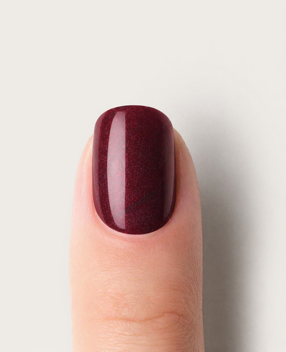 Samtbeere – elegante Beerenrot Nägel mit UV Gel Wraps, glänzend und edel, Farbe auf einzelnem Finger 