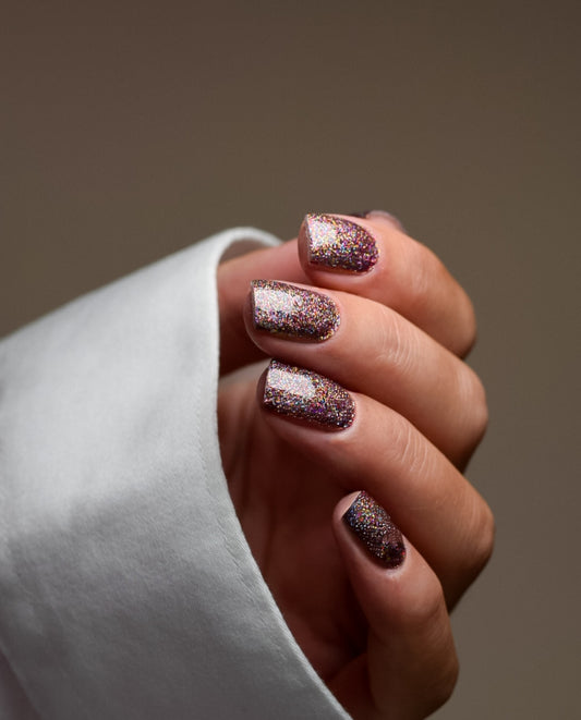 Nailpolish Wraps Disco Dust – glitzernde Nailwraps mit Glanz - bunter Holo Glitzer Effekt auf den Nail Wraps