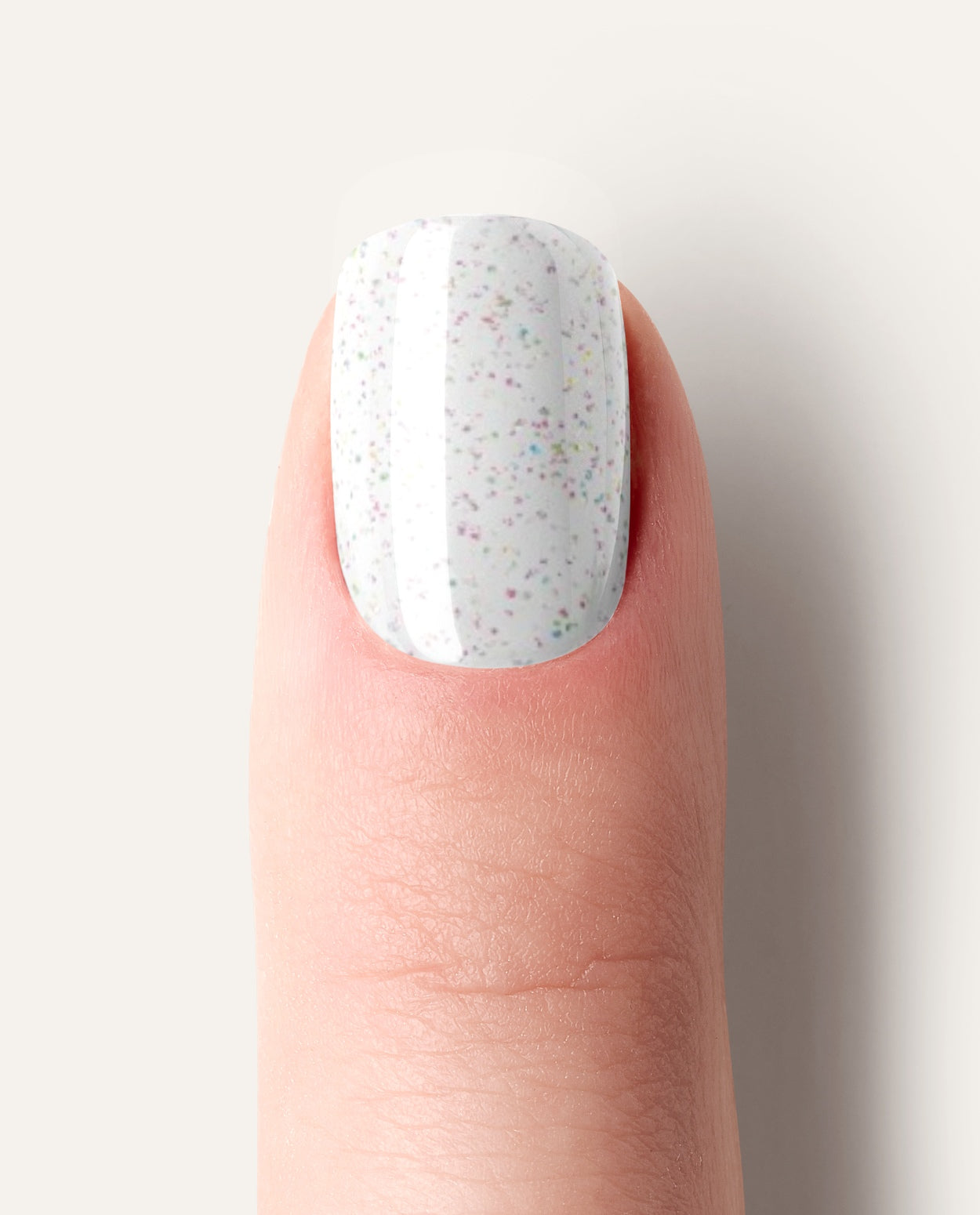 Produktbogen Nailpolish Wraps Holo Moly – transparent mit feinem holographischem Glitzer.