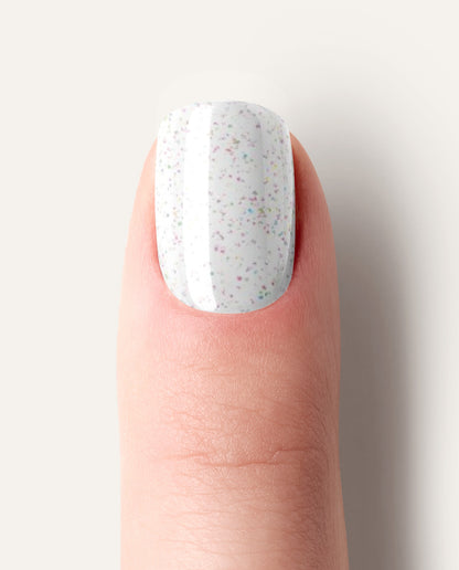 Produktbogen Nailpolish Wraps Holo Moly – transparent mit feinem holographischem Glitzer.
