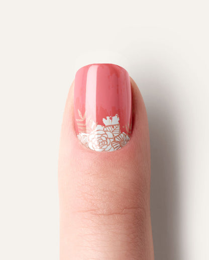 Nailpolish Wraps Korallenblume – Maniküre Ergebnis