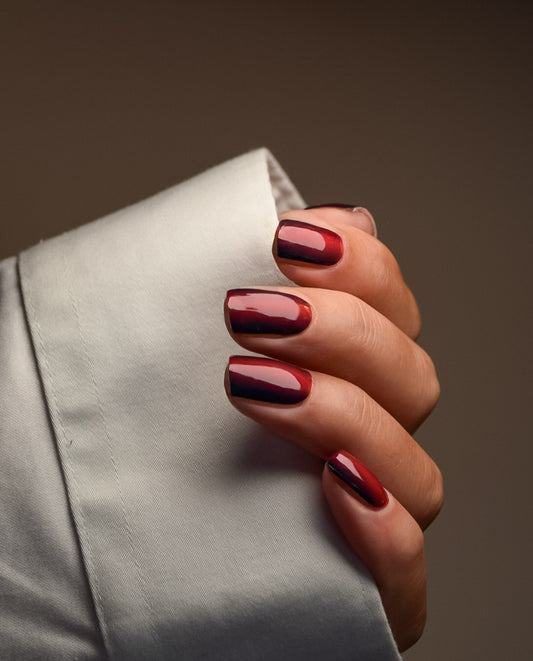 Nailpolish Wraps Nevio Red Obsession– rote Nailwraps mit Glanz und vertical Ombré Verlauf