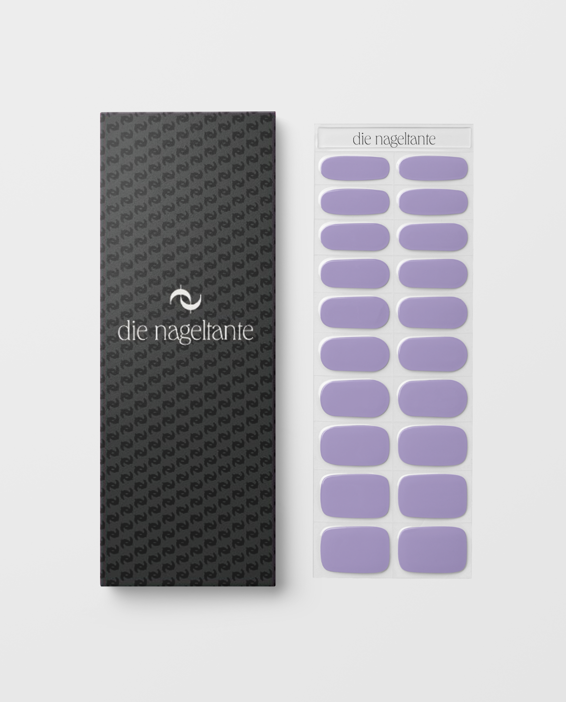 UV Gel Wraps Lavendel Meer – lavdendel Nailwraps mit Glanz - Übersicht der Verpackung und der Nail Wraps
