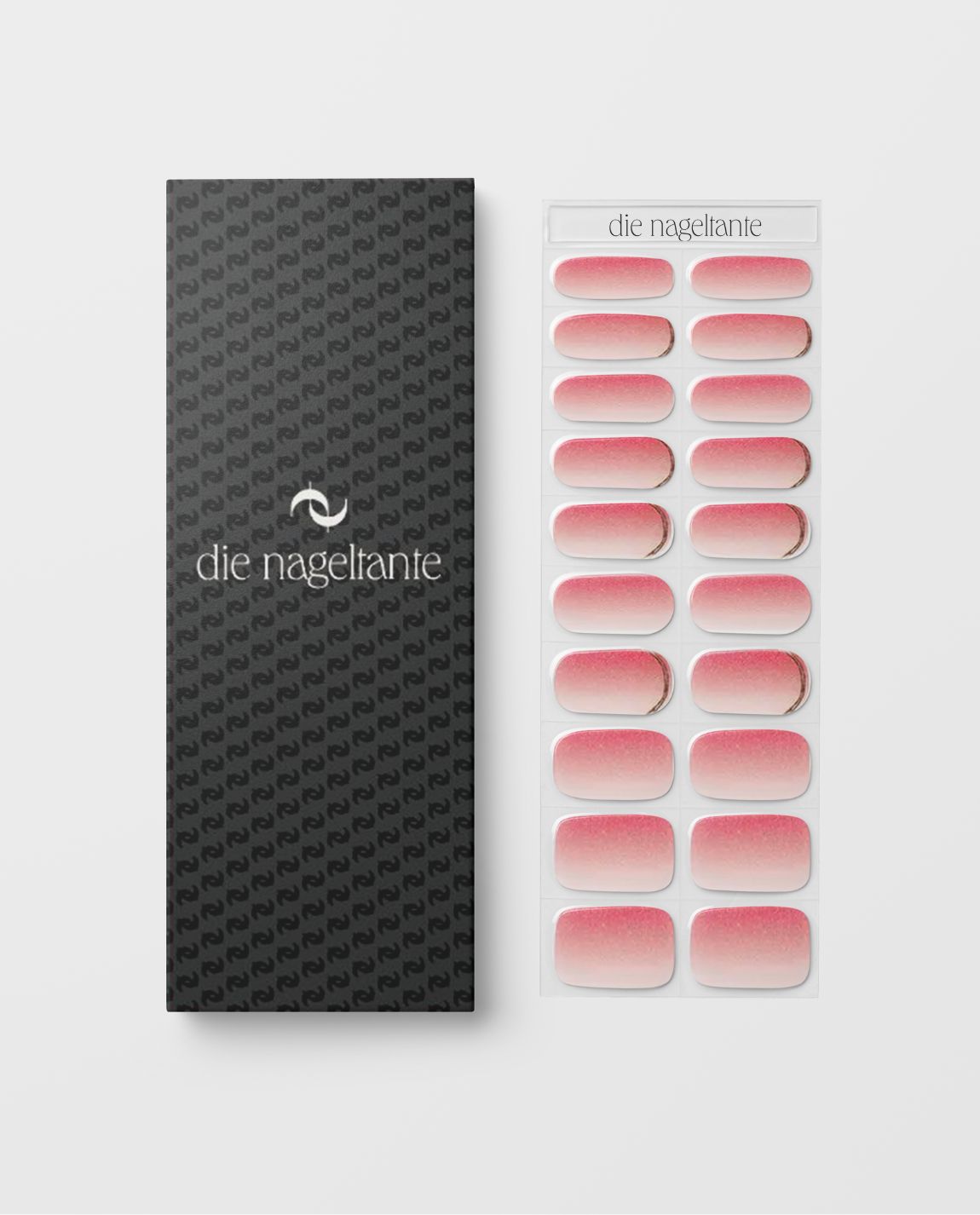 UV Gel Wraps Rosenlaub – rosa und rote  Nailwraps mit Glanz - Übersicht der Verpackung der Nail Wraps