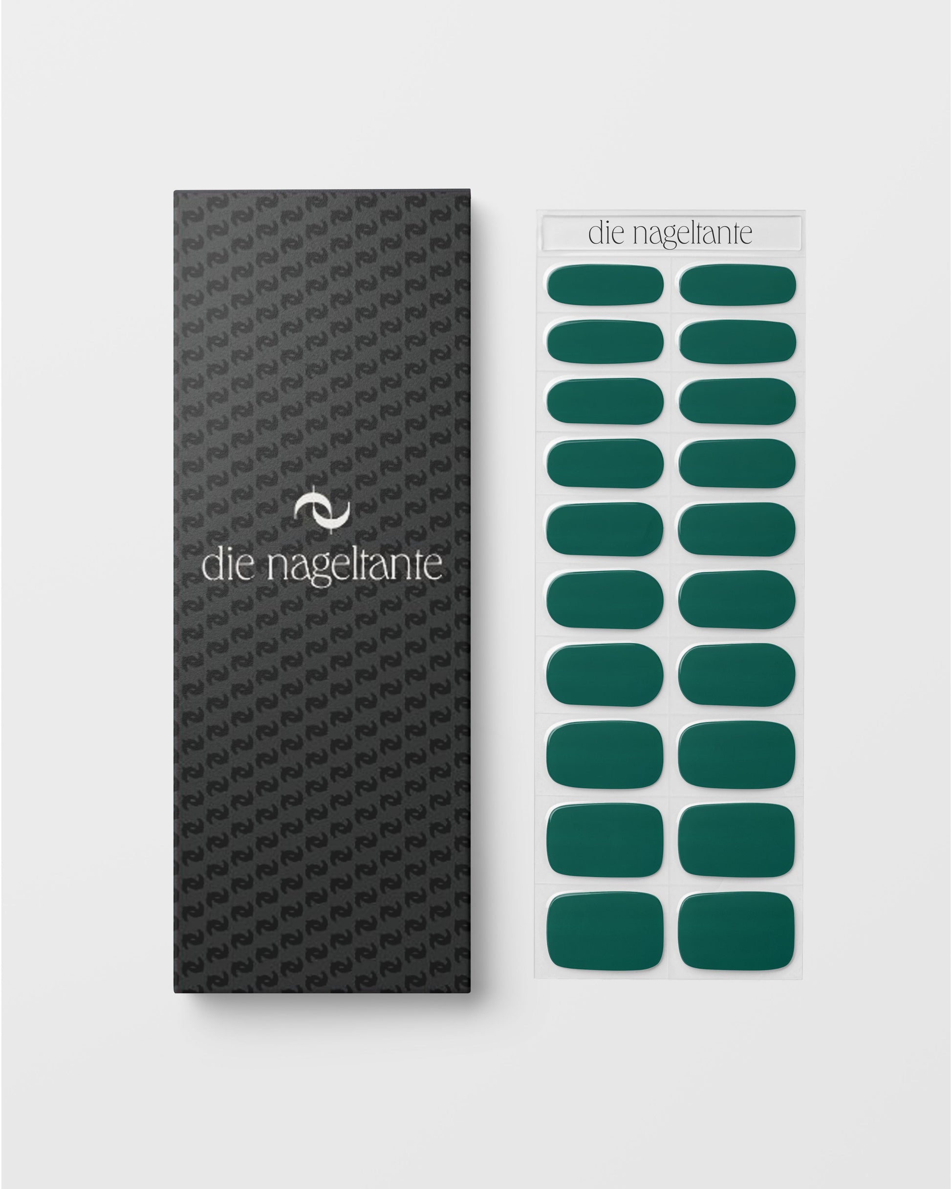 Detailansicht der UV Gel Wraps Polargrün mit gleichmäßiger, intensiver Farbfläche