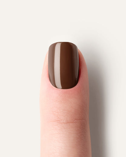 Detailaufnahme Mocha – glänzende braune UV Wraps im warmen Farbton.