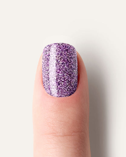 Produktbogen UV Gel Wraps Lavender Dust – 20 Streifen Semi-Cured mit Glitter-Effekt.
