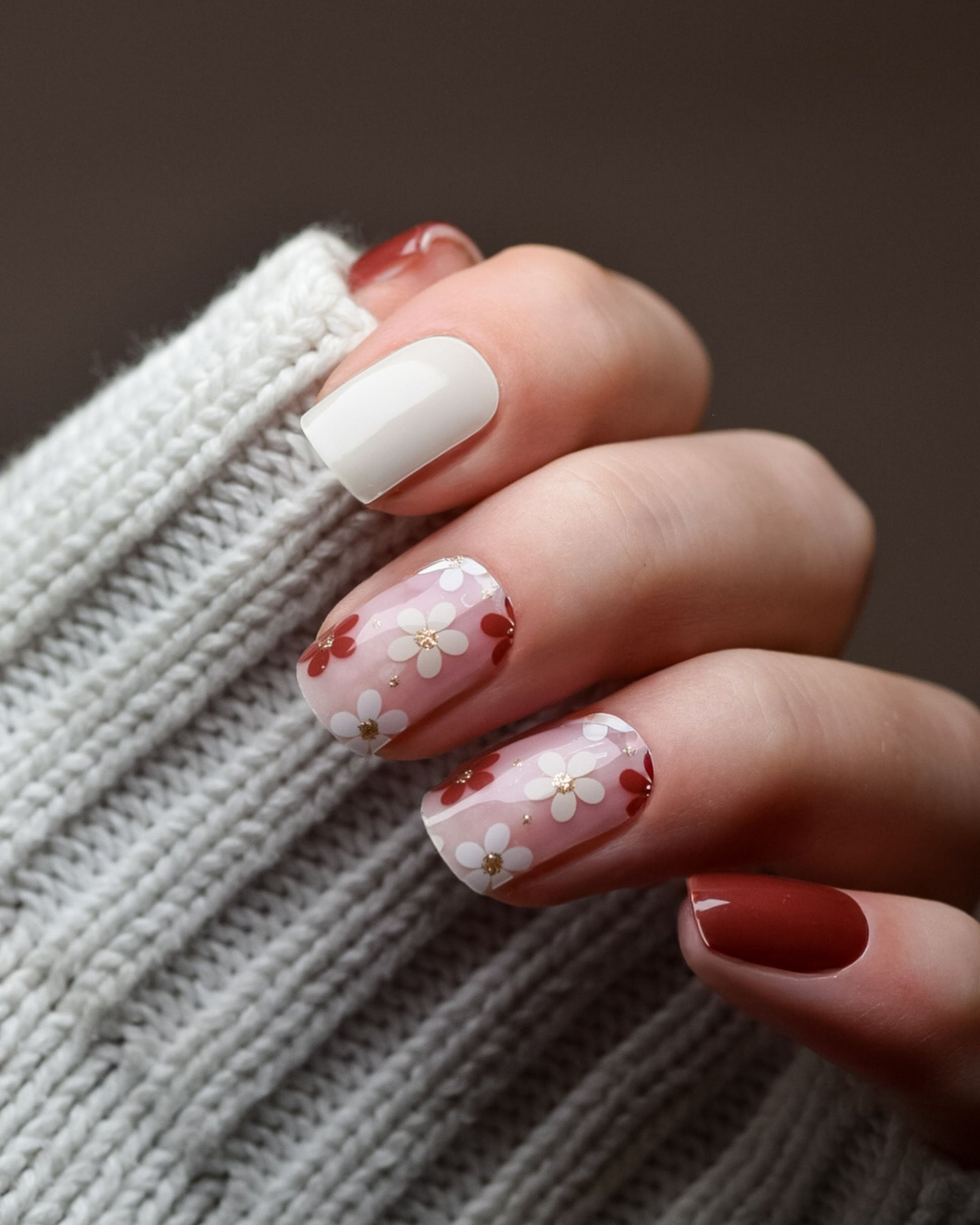 UV Gel Wraps Cream Garden – Creme- und Nude-Töne mit zartem Blumenmuster