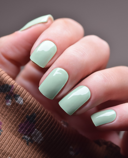 Soft Olive UV Gel Wraps – zartes Olivgrün mit natürlichem, elegantem Finish.
