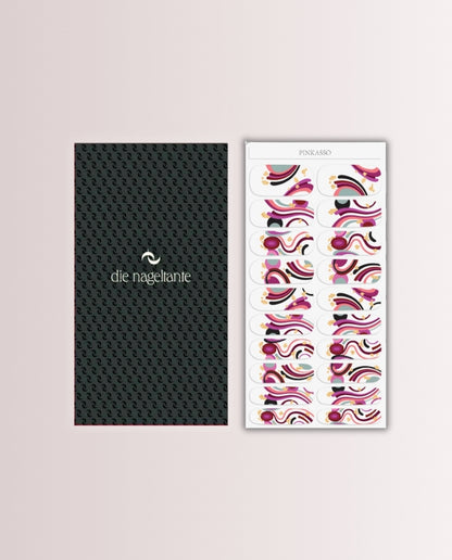 Verpackung der Pinkasso Nailpolish Wraps inklusive Folienbogen und Anleitung.