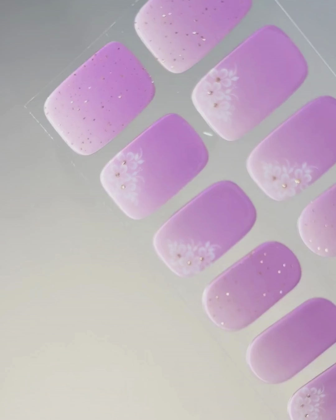 UV Gel Wraps Muted Sparkle Anwendung Hand